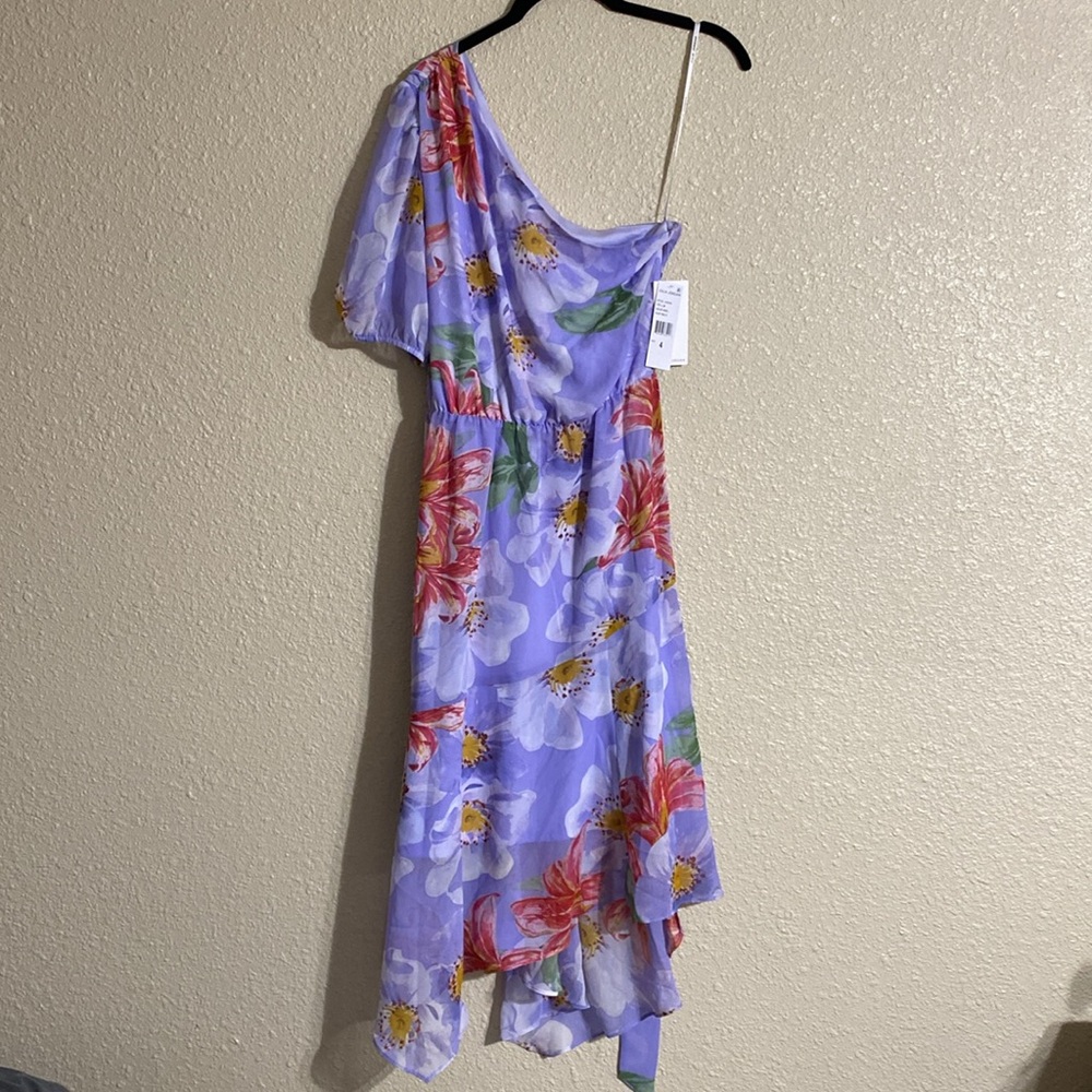 NWT Julia Jordan One Shoulder Floral Midi Dress Size 4